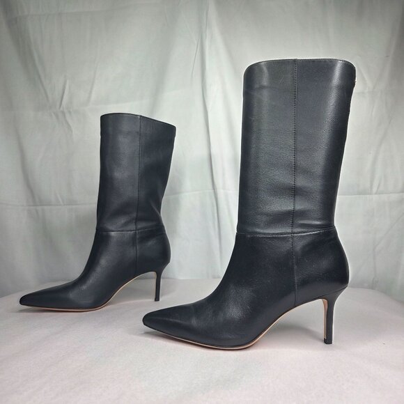 Lauren Ralph Lauren Women's Leannah Black Nappa Leather Boots - Picture 2 of 7